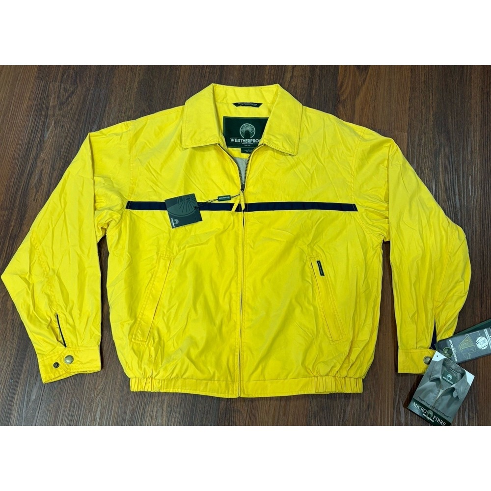 Weatherproof Windbreaker Microfiber Jacket Gold Yellow‎ Long Sleeve Mens L NWT